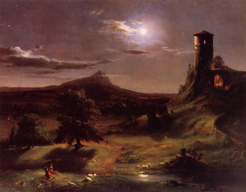 Thomas Cole Moonlight oil painting image